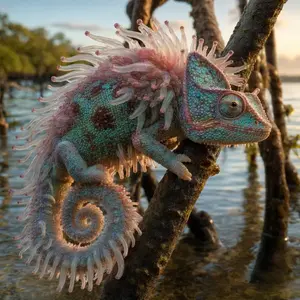Chameleon + Sea anemone